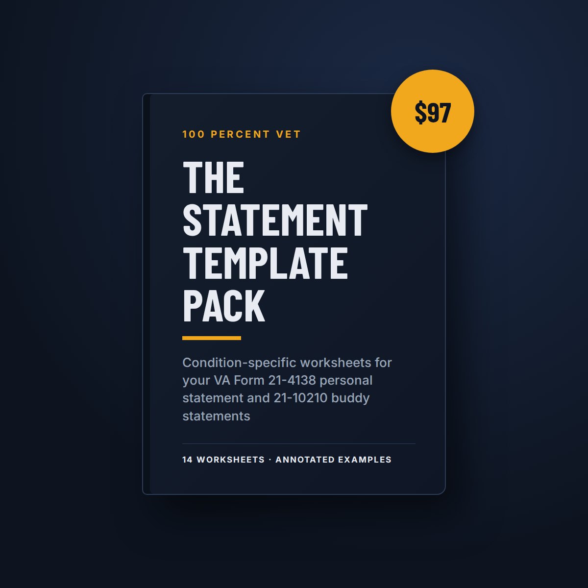 The Statement Template Pack, VA personal statement templates cover